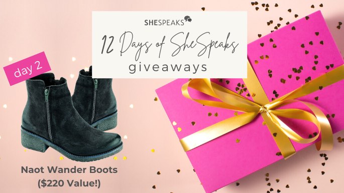 12DaysofSheSpeaks Day 2 Win a pair of Naot Wander Boots 220 value SheSpeaks